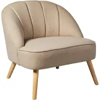 Atmosphera Créateur d'intérieur® Naova Fauteuil - Beige - Schelpvormig Design - Waterafstotende Stof