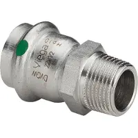 Viega Technologie voor pijpaansluitingen, Sanpress Inox overgang 35 mm x 114" roestfrit stål, 436544 (Persaansluiting)