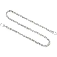 OEM Leren riem met portemonnee en zilveren ketting, grijs