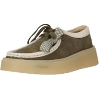 Clarks Veterschoen 'Torview' crème / olijfgroen