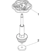 Schlosser JS Vetkamerbovenstuk voor vrije-stroomventiel, DIN 3502, met stijgende spindel, DN80, 3'', met PTFE afdichting, 0018168000002