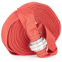 Garronda platte slang 2 inch 30 m - drukslang 8 bar - brandslang met snelkoppelingen - layflat-slang voor watertransport & drainage - rood
