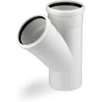 Rehau RAUPIANO PLUS Enkelvoudige aftakking DN 40/40, 45 graden, 11231041002