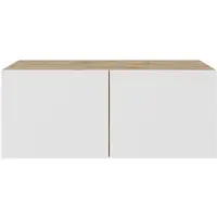 Margaret Hadas24 TV-kast Leo, tv-meubel, tv-dressoir 100 cm, hangend, modern design, voor de woonkamer, wandmontage, tv-meubel van artisan, wit