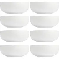 Vessia Kommetjes / serveer schaaltjes Poitiers - 8x - porselein - 18 x 7 cm - wit - Stapelbaar - 1200 ml - soepkommen - schalen - keuken