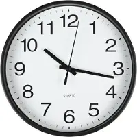Benson Moderne wandklok - Ø 20 cm - zwart - kunststof - accuraat uurwerk