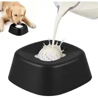 Snq Likmat voor honden, geschikt voor honden die langzaam vloeibaar en nat voer eten - antislip speeltje voor bouillon en yoghurt - geschikt voor grote - middelgrote en kleine honden en puppy's - zwart