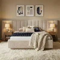 Mörgenn Luxe Bed Loft - Luxe Bedframe - Designbed - - Beige (Beige 2) - 140x200