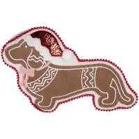 Clayre & Eef Sierkussen Hond 25x45x4 cm Bruin Polyester