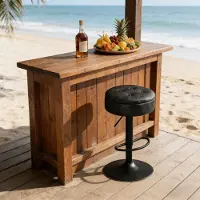 STILVORA Barstoel 39 x 39 x 79,5 Cm - Draaibaar En Verstelbaar Met Opbergruimte - Voor Keuken En Bar - Kunstleer Antraciet