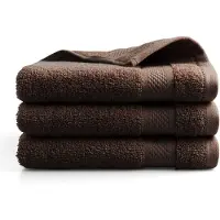 DoubleDry Katoenen handdoek - 3 stuks - 50x100 - chocoladebruin