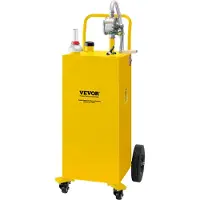 Vevor brandstoftrolley, 35 gallon benzinetankcontainer met handmatige overpomp, benzine-dieseltank voor auto's, grasmaaiers, ATV's, boten, meer, geel