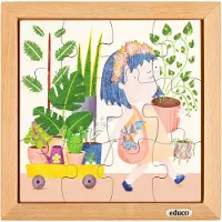 Educo Dubbelzijdige puzzel - kamerplanten - - Educatief speelgoed