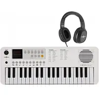 Gear4Music VISIONKEY-1 37 Key Portable Mini Keyboard with Headphones White