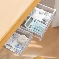 Famanu – Onder-bureau uitschuifbare lade organizer set, zelfklevend of schroefmontage, groot en klein