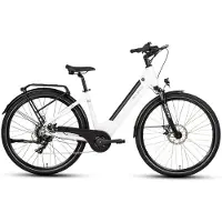 Saxxx E-Bike Stadsfiets 28 Inch - Actieradius tot 90 km - 468Wh Uitneembare Accu - 95% Voorgemonteerd - 250W Motor - ZOOM Mechanische Schijfremmen - Aluminium Frame - Shimano 7 Versnellingen - Wit
