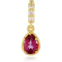 Cavill - Zilveren hanger 925 sterling, verguld - roze topaas 0,791 ct druppelvorm - 5 Tanziaanse zirkonia 0,17 ct - elegant dames sieraad