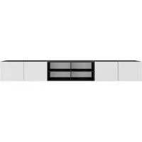 MargaretHadas24 Margaret Hadas: TV-kast Cali IV, TV-meubel, laag TV-meubel, 300 cm, hangend, modern design, voor de woonkamer, wandmontage, TV-meubel in zwart of wit