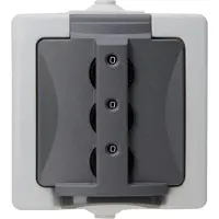 Kopp Inbouw Stopcontact Denver + Cijferslot Spatwaterdicht Grijs
