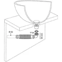 OEM Afvoersysteem voor badkamermeubels, 25,24 cm breed, 5,4 cm hoog, zonder wastafel, eenvoudig aan te sluiten, wit