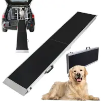 TRUTZHOLM - Aluminium Hondenhelling Opvouwbaar - 183 cm - 180 kg - Grijs/Zwart - Extra Lange Hondentrap Auto Loopplank Koffer
