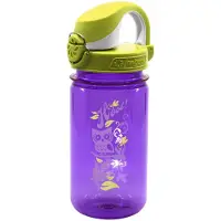 Nalgene Kids On The Fly Waterfles, lekvrij, duurzaam, BPA- en BPS-vrij, karabijnhaakvriendelijk, herbruikbaar en duurzaam, 12 ounces, Purple Hoot