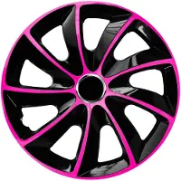 NRM Stig Extra Wieldoppen 14" - roze & zwart - set van 4 stuks - ABS kunststof