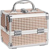 OEM Make-upbox met spiegel, roze, 19x15x16 cm