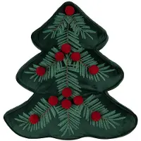 Clayre & Eef Sierkussen Kerstboom 36x40x4 cm Groen Polyester
