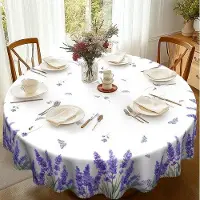 OEM Een waterdichte, weerbestendige, lichtpaarse bloemenprintplaat van polyester, geschikt voor buitengebruik, en ideaal voor de keuken, tuin, tafel, eettafel, receptiebalie en feesttafel.