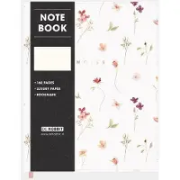 De Hobbit A5+ Notitieboek Washed Kraft Aquarel Bloemetjes