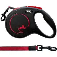Flexi New Classic rollijn zwart/rood - 5 m