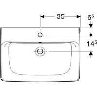 Geberit Renova Plan wastafel met kraangat en overloop 70 x 48 cm, wit