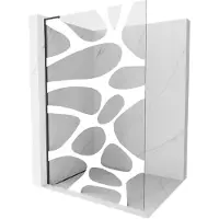 Mexen Kioto L Douchewand Walk-in 80 x 200 , witte golf, zwart - 800-080-103-70-97