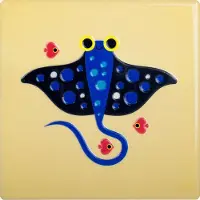 Kitsch Kitchen tegeltje Sealife stingray