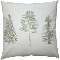 Clayre & Eef Kussenhoes 45x45 cm Beige Groen Polyester Dennenbomen Sierkussenhoes Beige Sierkussenhoes