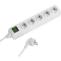 Vivanco 5-voudig Multistopcontact Met Schakelaar Kindveilig Wit Stopcontact
