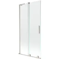 Mexen Velar L 2-delige schuifbare douchescherm 90 x 150 , transparant, geborsteld nikkel - 896-090-003-01-97