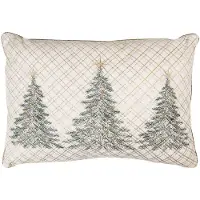 Clayre & Eef Sierkussen 50x35x4 cm Beige Polyester Kerstboom