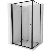 Mexen Mist-F opvouwbare douchecabine links 70 x 110 , zwart frame, zwart - 8A6T-070-110-70-70-L