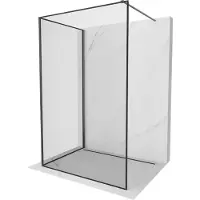 Mexen Kioto douchewand Walk-in 90 x 80 , zwarte lijst, geborsteld gun gray - 800-090-212-66-70-080