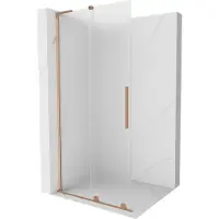 Mexen Velar L schuifbare douchescherm Walk-in 90 x 200 , matglas 8 mm, geborsteld koper - 871-090-003-33-65