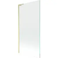 Mexen Next L badwand scherm 1-delig 90 x 150 , transparant, goud geborsteld - 895-090-000-03-00-55