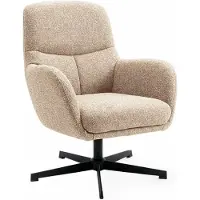 Woonexpress Draaifauteuil Laag Coco - Beige Stoffen Fauteuil - Draaibaar