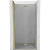 Mexen Mist-F vouwdeuren voor douche links 70 , transparant, geborsteld goud - 8A6-070-000-55-00-L