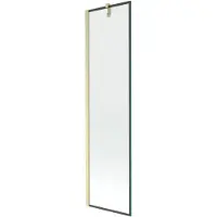 Mexen Next badwand afscherming 1-delig 50 x 150 , zwart frame, geborsteld goud - 895-050-000-00-70-55