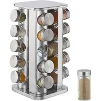 OEM Draaibaar kruidenrek van metaal en glas met 20 potjes - Organizer voor kruiden