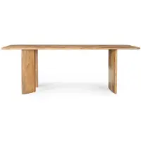 Benoa Eettafel Jade rechthoekig 220x100 cm – Mangohout Naturel – Japandi eetkamertafel