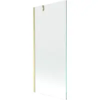 Mexen Next badwand scherm 1-delig 80 x 150 , transparant, geborsteld goud - 895-080-000-00-00-55