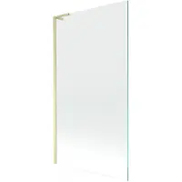 Mexen Next L badwandpaneel 1-delig 100 x 150 , transparant, goud geborsteld - 895-100-000-03-00-55